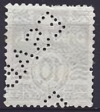 Backside stamp of a perfin from denmark