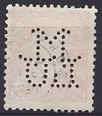 Backside stamp of a perfin from denmark