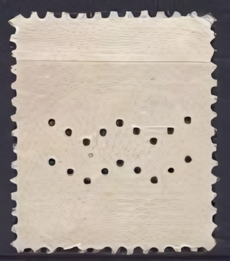 Backside stamp of a perfin from denmark