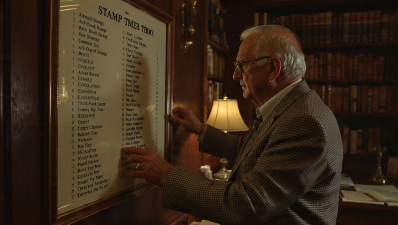 old man collecting his stamps