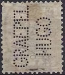 Backside stamp of a perfin from Hungary