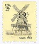 Stamp with an windmill - USA