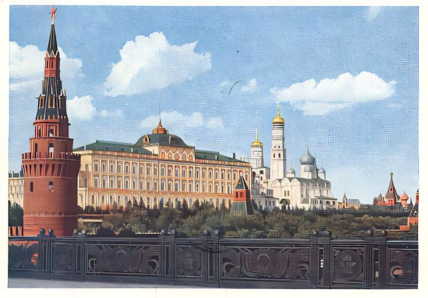 An old and vintage Russian postcard