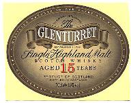 Glenturret 15 years whisky label from Glen Turret