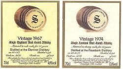 Vinage 1967 1974 whisky label